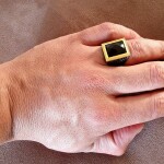 Schwarz gold Ring Herren