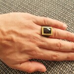Schwarz gold Ring Herren