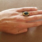 Oval schwarzen goldenen Ring - Herren