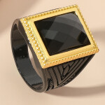 Schwarz gold Ring Herren