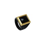 Schwarz gold Ring Herren
